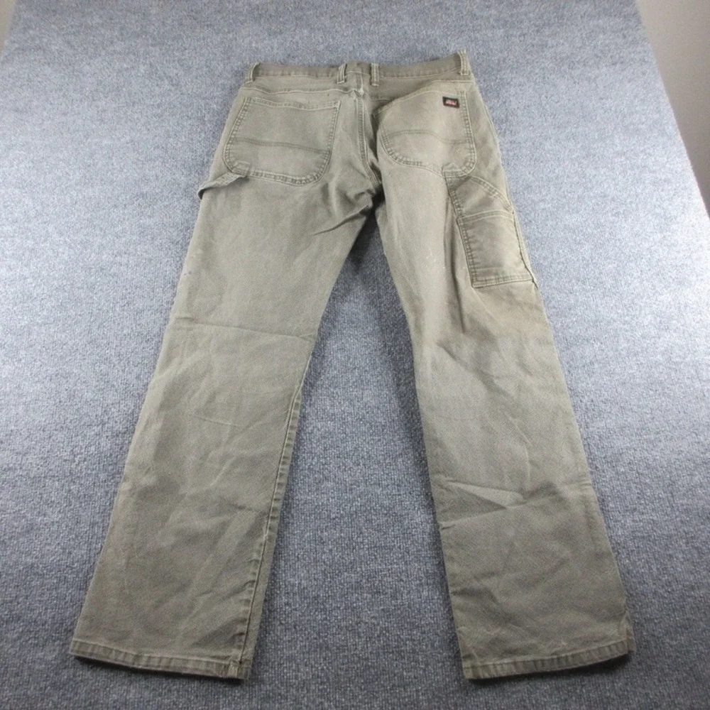 VINTAGE Dickies Jeans Men 32x31 Green‎ Straight Carpenter Distressed Work Y2K *